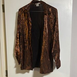 Notations Shimmering Brown Blouse
